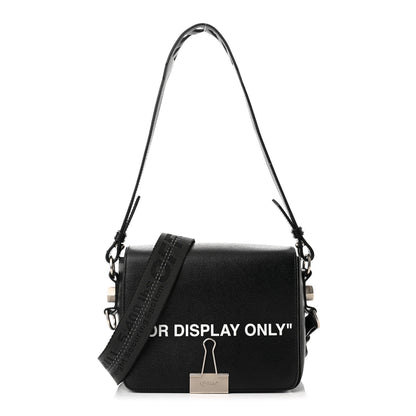 Off-White Saffiano For Display Only Binder Clip Shoulder Bag Black 1 of 11