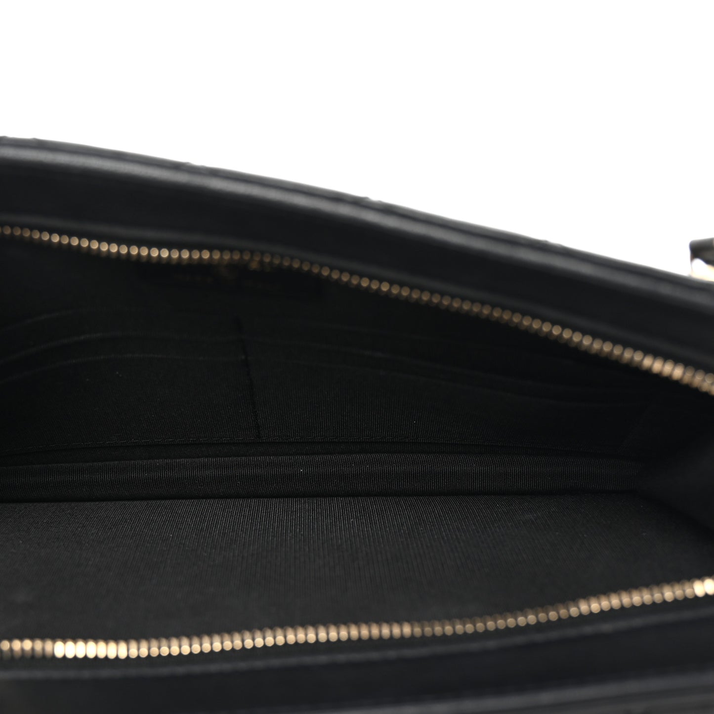 Lambskin Quilted Wristlet Clutch Black