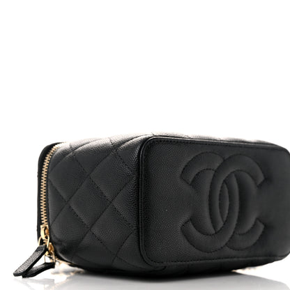 Chanel Caviar Quilted Small Vanity Case With Chain Black 9 of 10