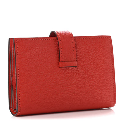 Hermes Chevre Mysore Mini Bearn Wallet Rouge De Coeur 2 of 4