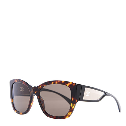 Chanel Acetate 18K White Gold Butterfly Sunglasses 5429 Dark Tortoise 1 of 8