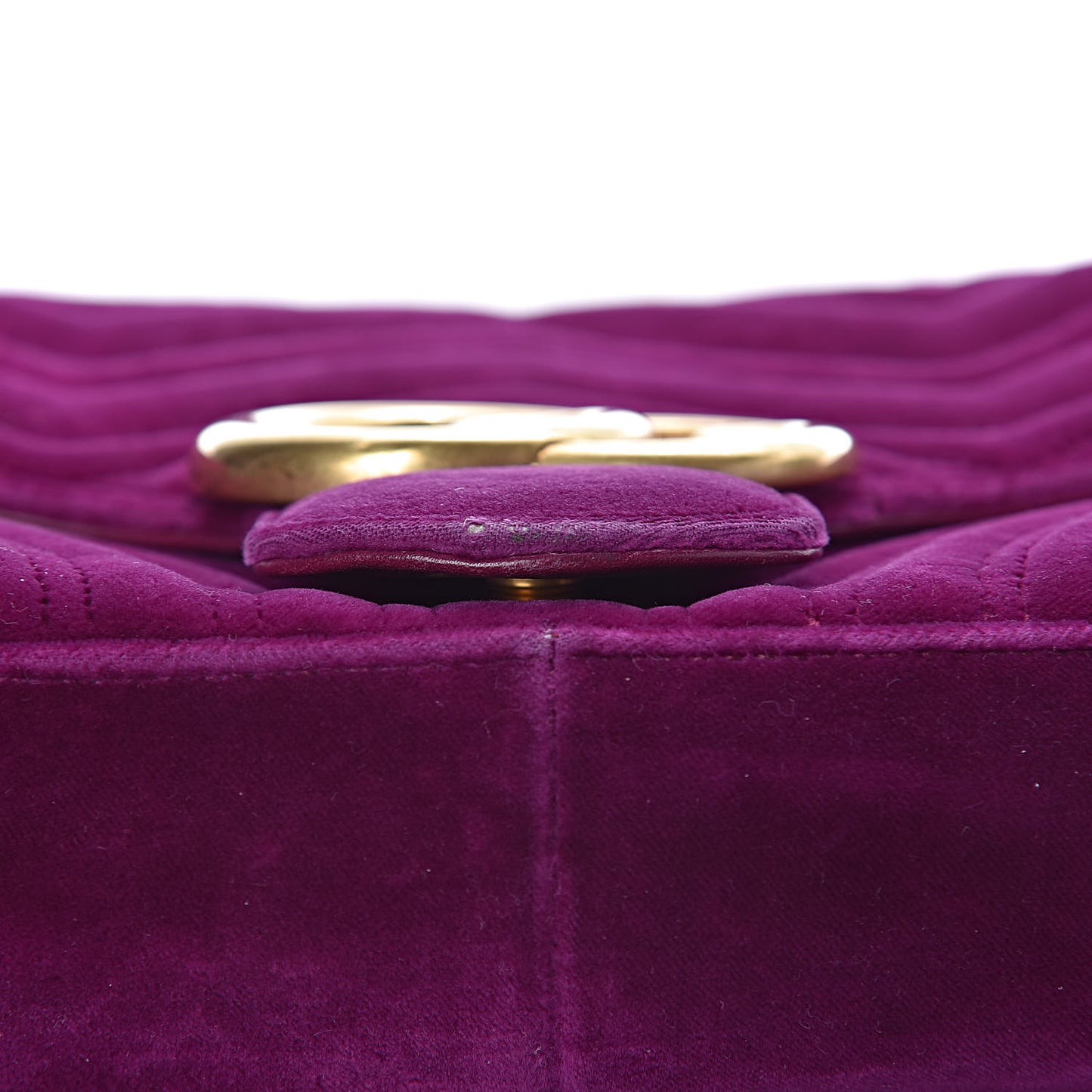 Velvet Matelasse Medium GG Marmont Shoulder Bag Fuchsia Violet Cyclamen