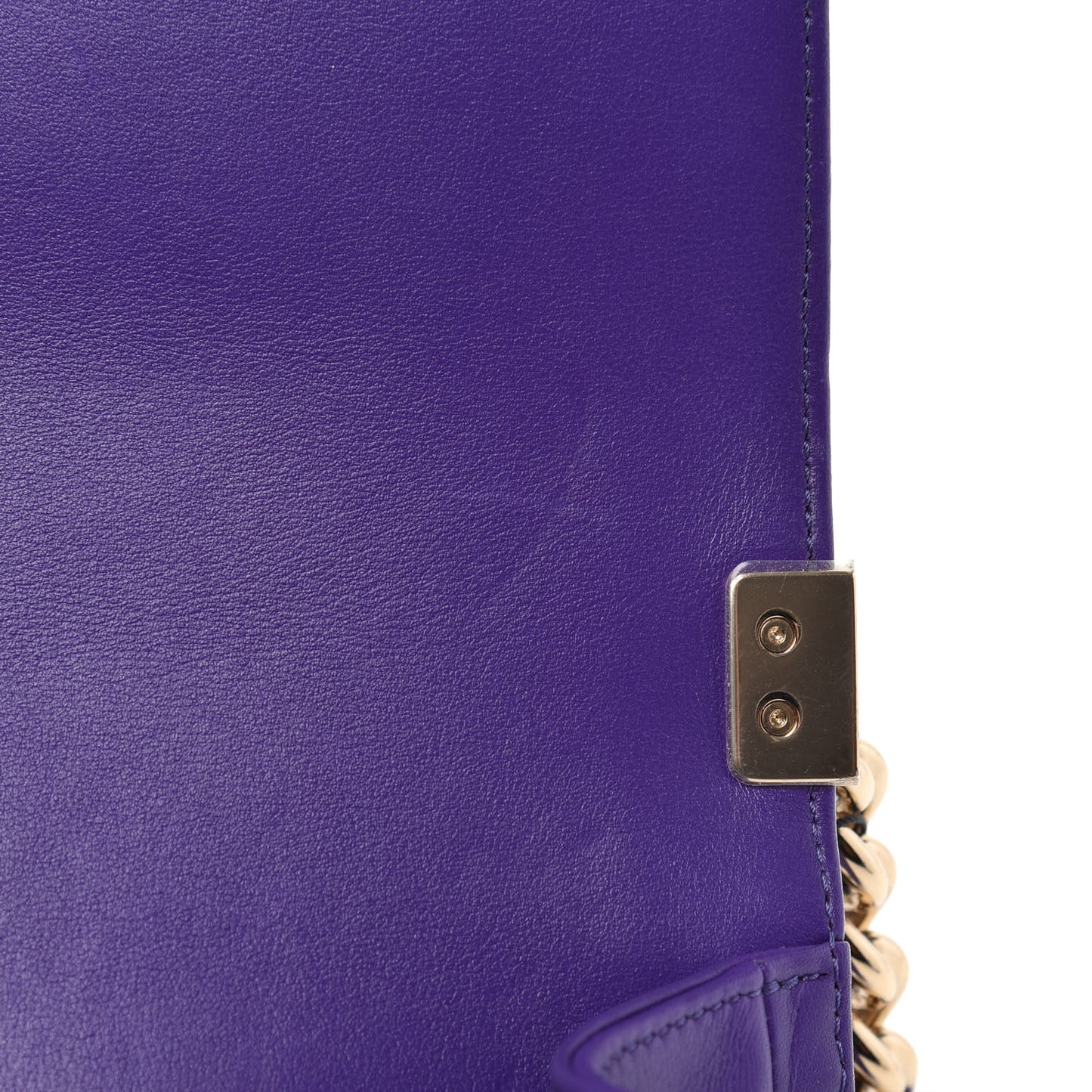 Calfskin Quilted Small Boy Flap Purple