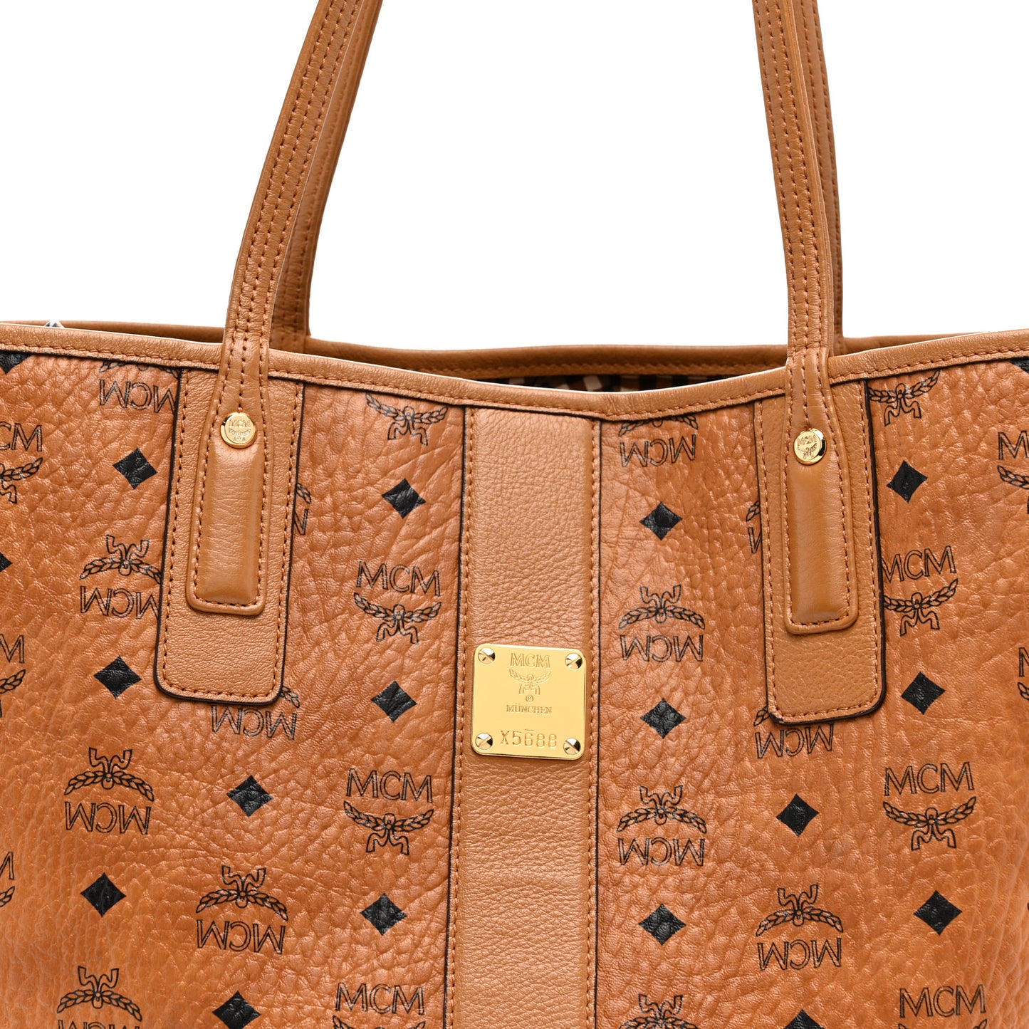 Visetos Medium Liz Reversible Shopper Tote Cognac