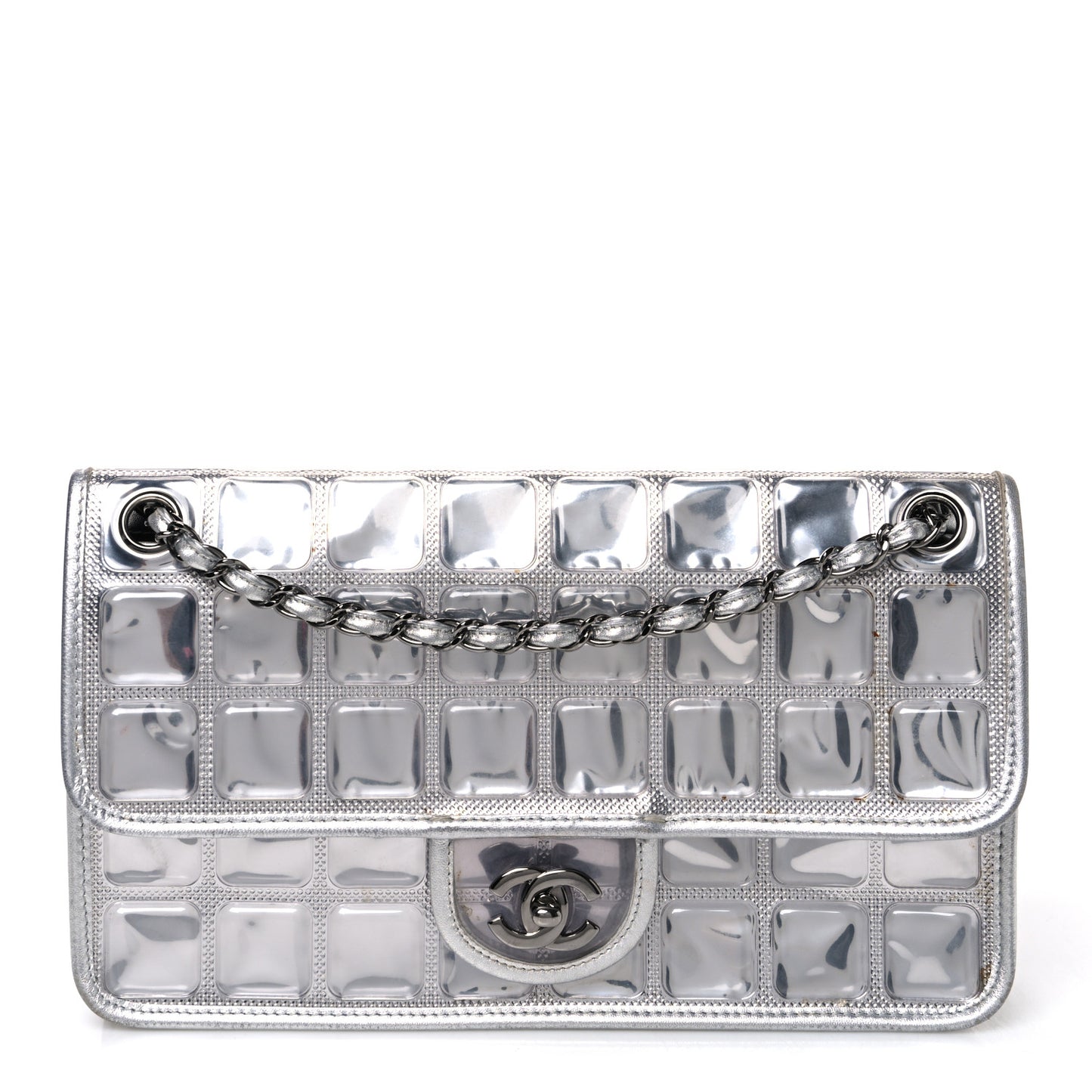 Vinyl Large Ice Cube Flap Silver