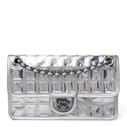 Chanel Vinyl Large Ice Cube Flap Silver 1 of 12