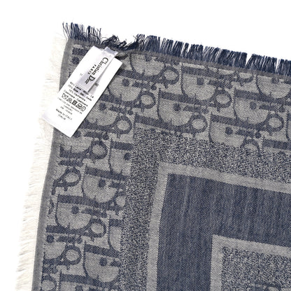 Christian Dior Silk Cashmere Oblique Shawl 140 Navy 3 of 3