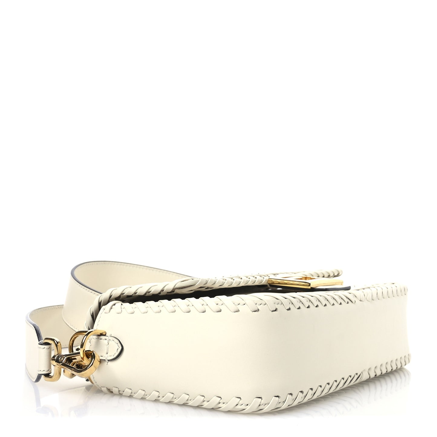 Vitello King Ceylon Woven Baguette White Ice