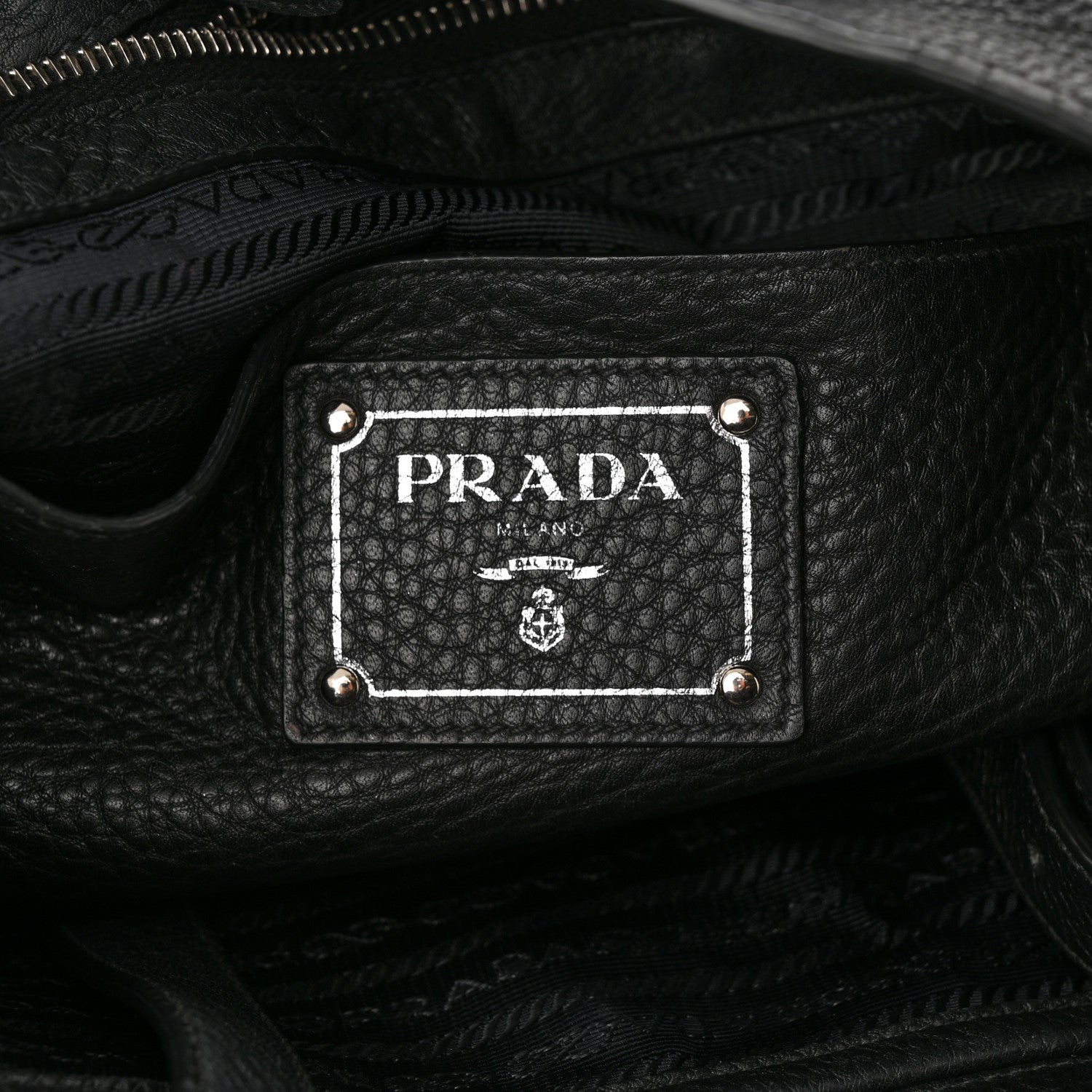 Prada Vitello Daino Tote Black 6 of 15