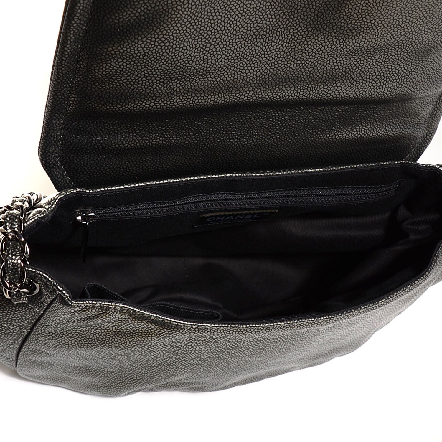 Chanel Caviar Half Moon Large Flap Dark Silver 5 of 7