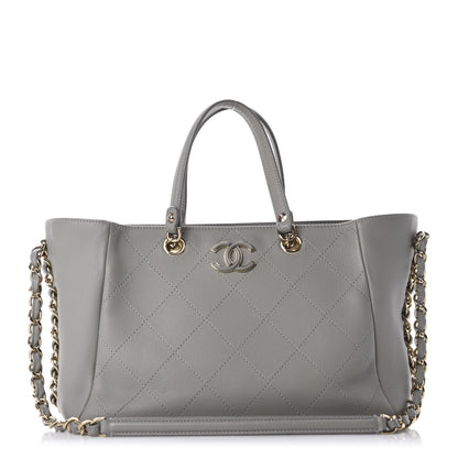 Chanel Bullskin Stitched Small Shopping Bag Grey 1 of 11