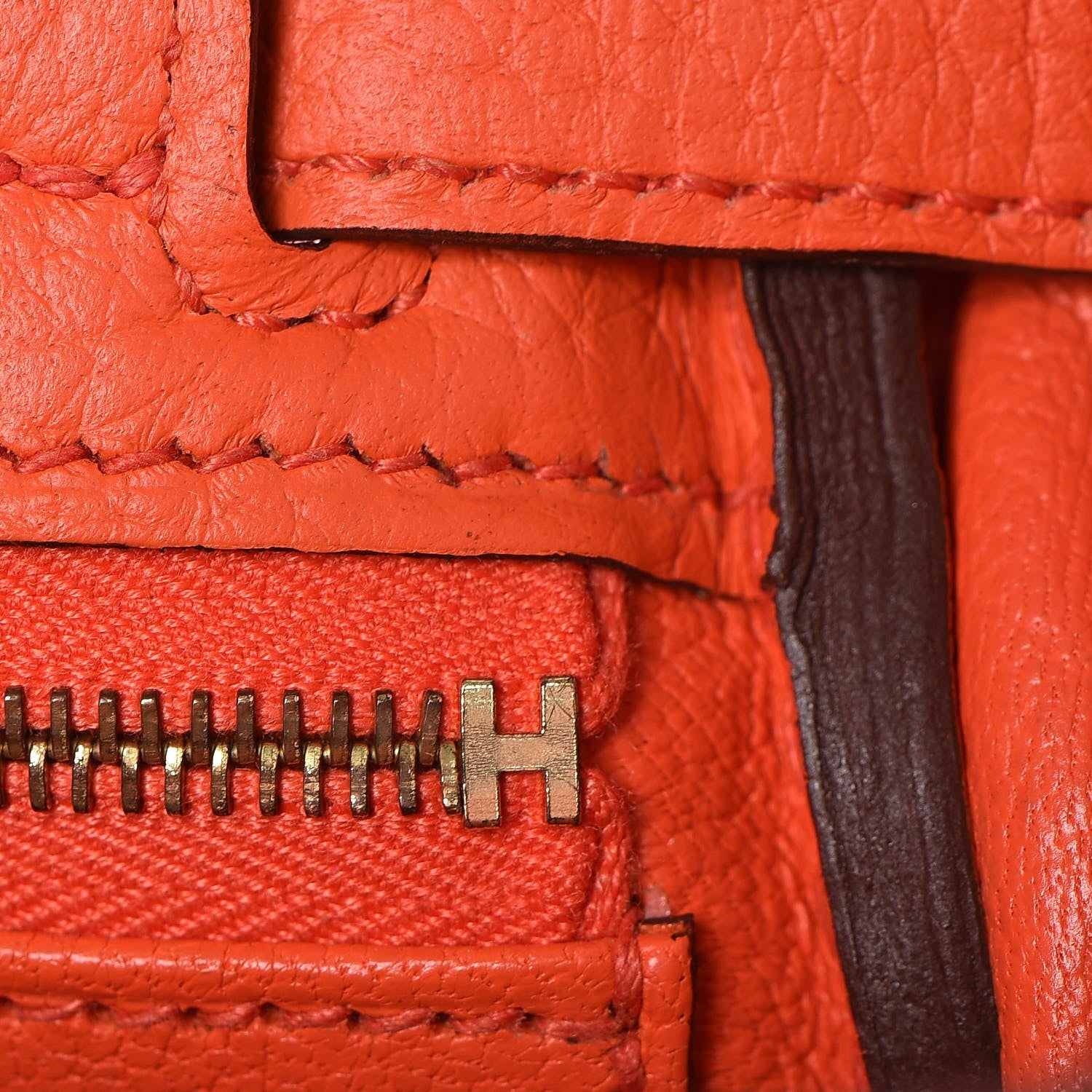 Hermes Taurillon Clemence Kelly Retourne 28 Orange Poppy 13 of 34