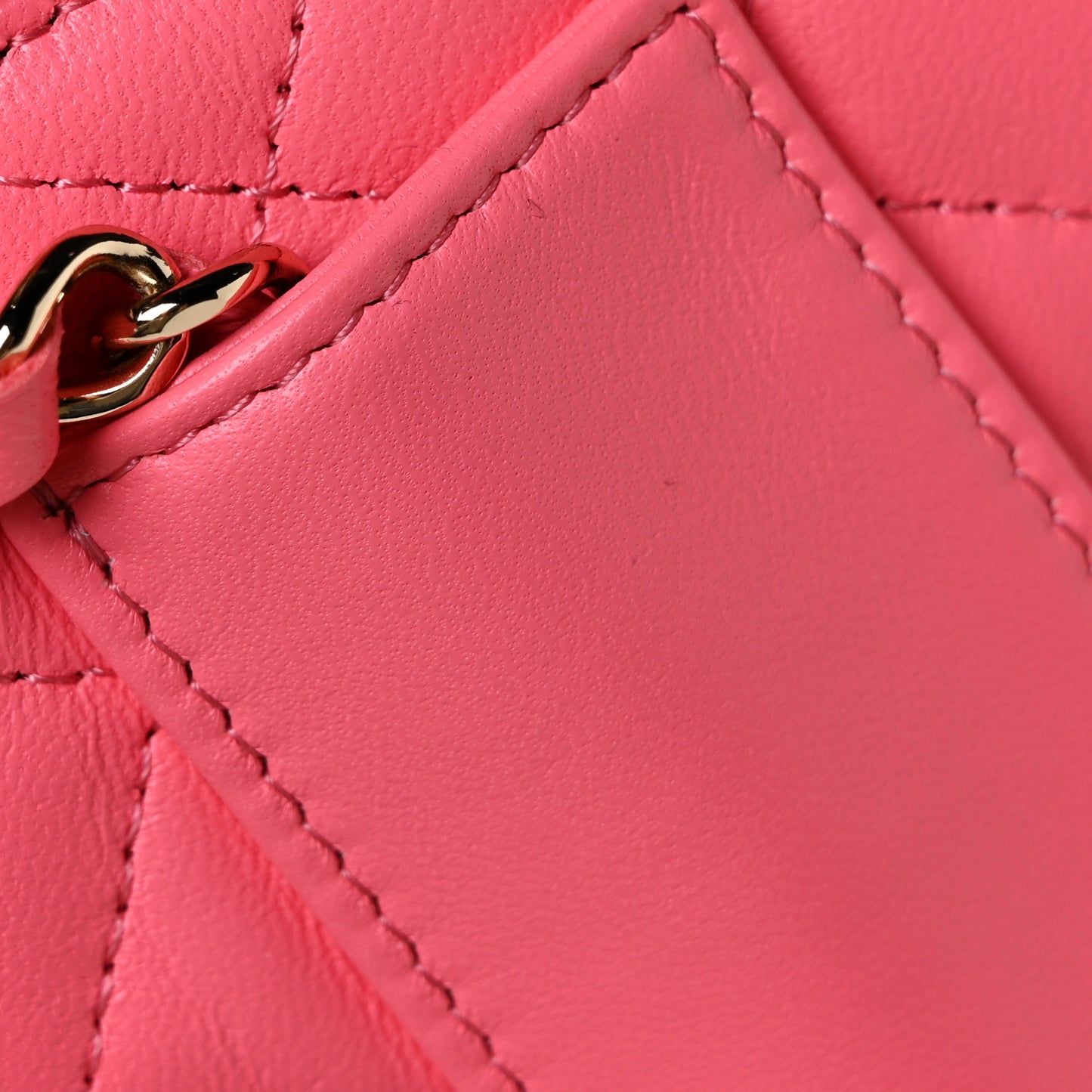 Lambskin Quilted CC In Love Heart Waist Belt Bag With Chain Pink