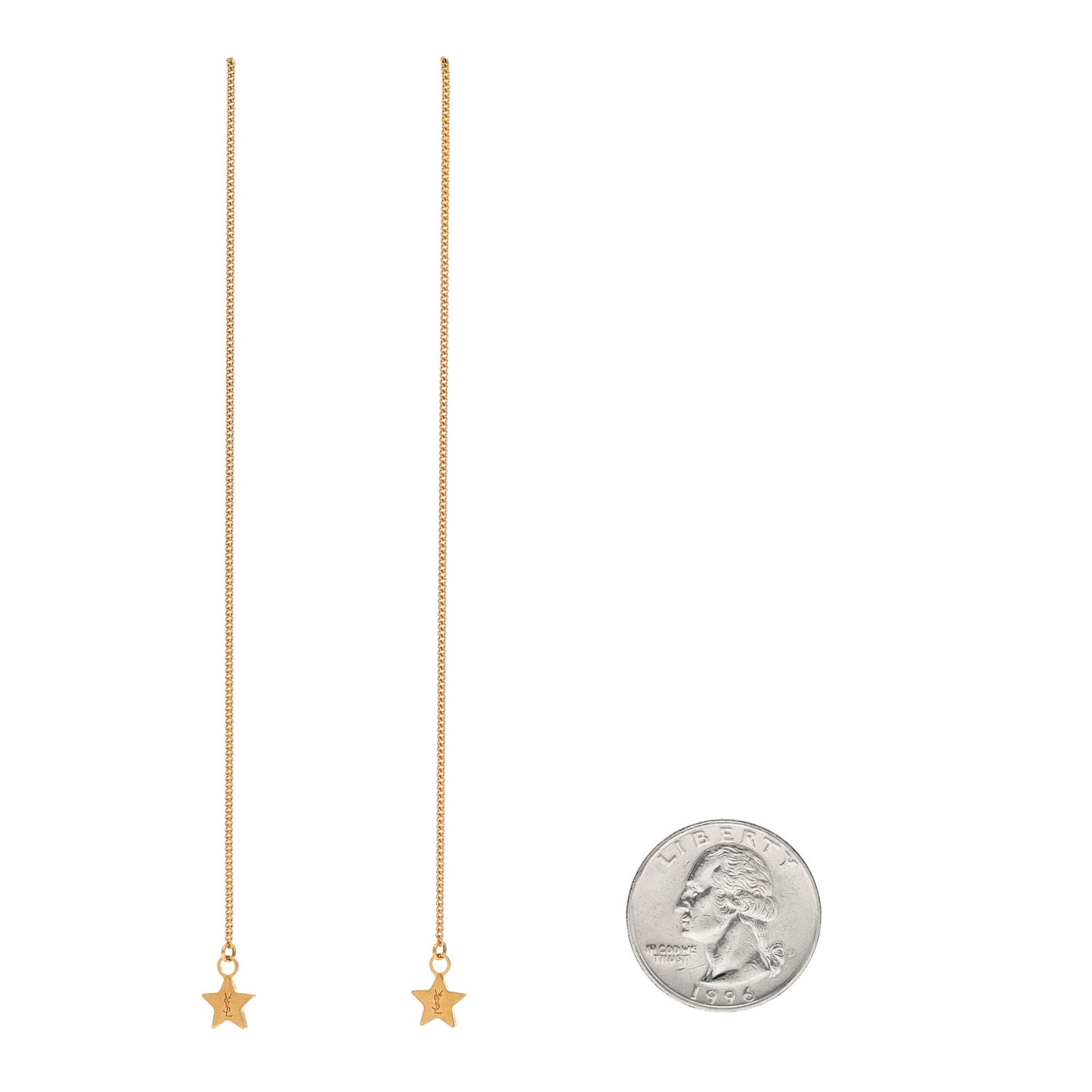 Metal Star Threader Earrings Gold