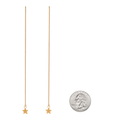 Saint Laurent Metal Star Threader Earrings Gold 2 of 5