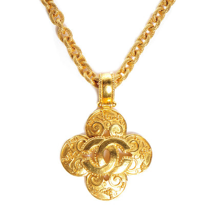 Chanel CC Pendant Chain Necklace Gold 1 of 4