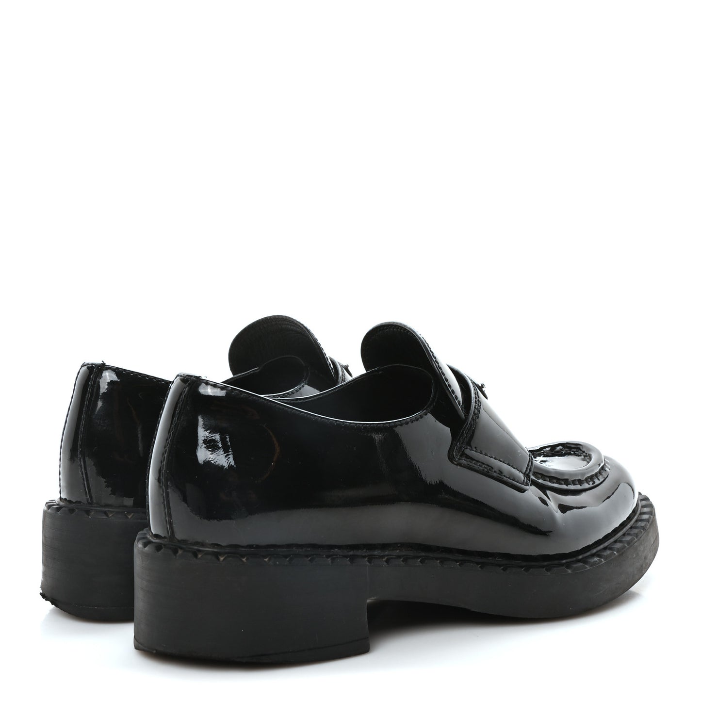 Spazzolato Metal Triangle Logo 50mm Loafers 36 Black