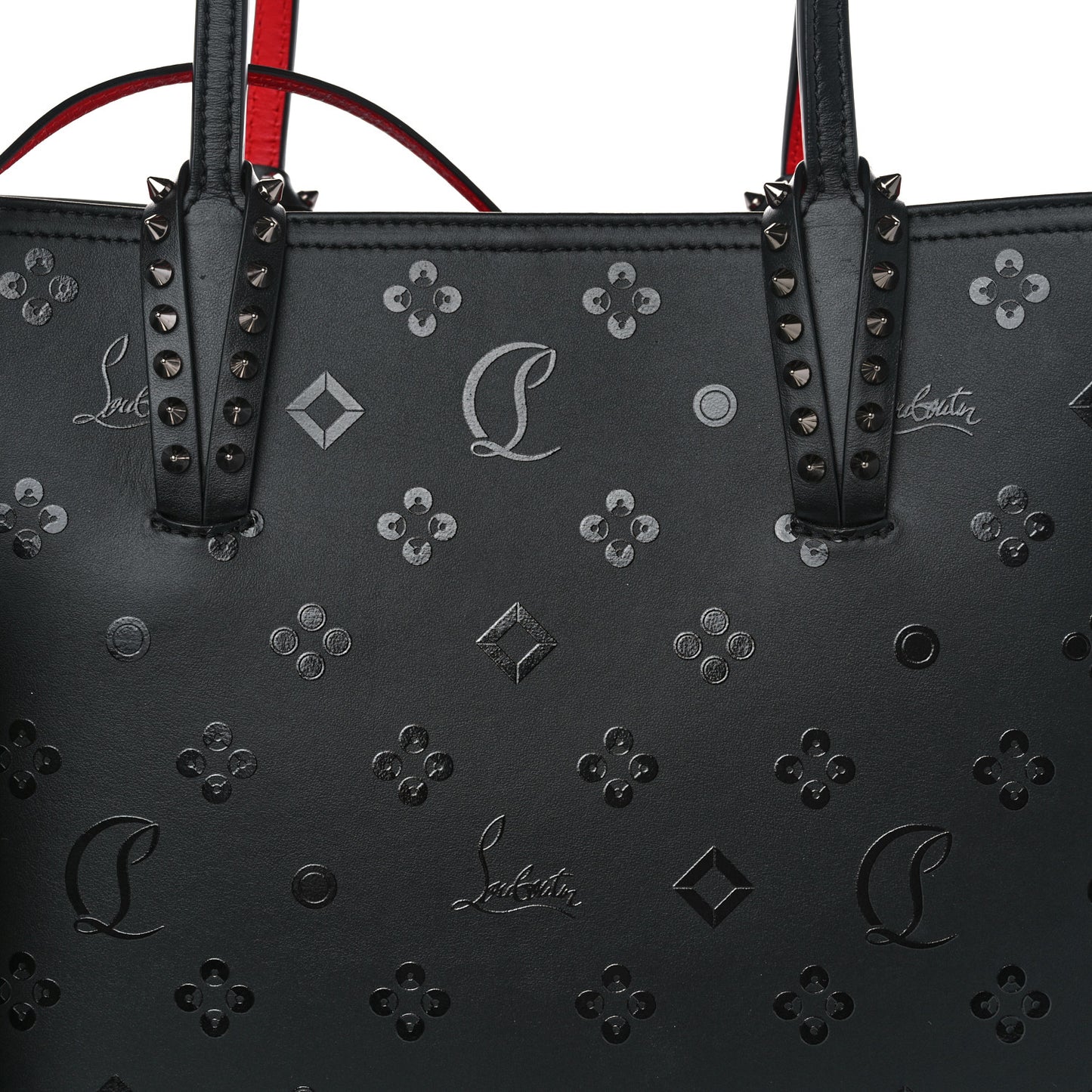 Calfskin Loubinthesky East West Cabata Tote Black