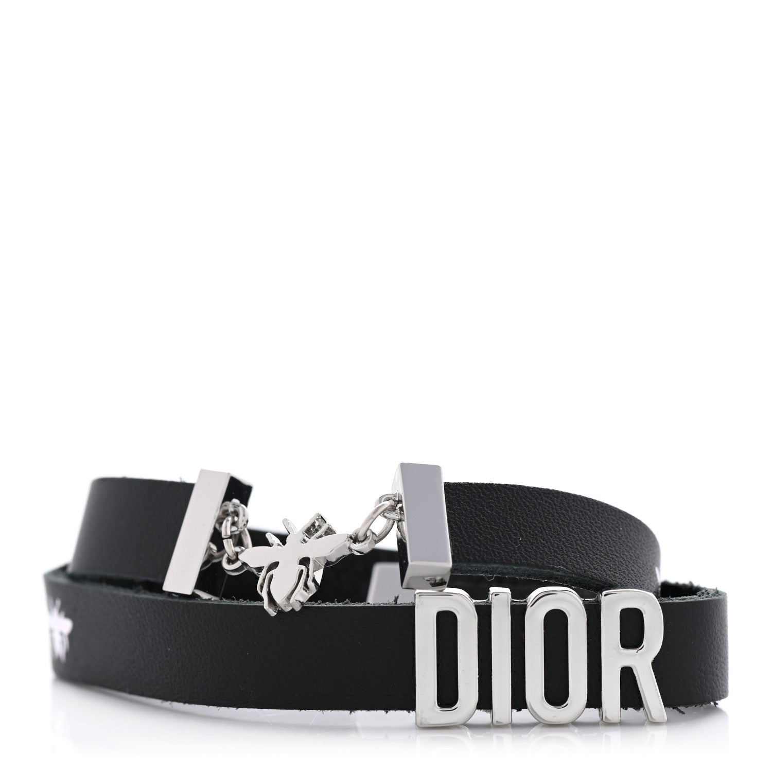 Christian Dior Calfskin Dior Bee Double Bracelet Black 1 of 5