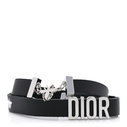 Christian Dior Calfskin Dior Bee Double Bracelet Black 1 of 5