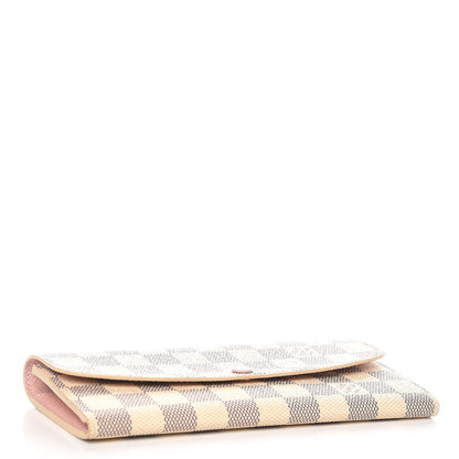 Louis Vuitton Damier Azur Emilie Wallet Rose Ballerine 4 of 7