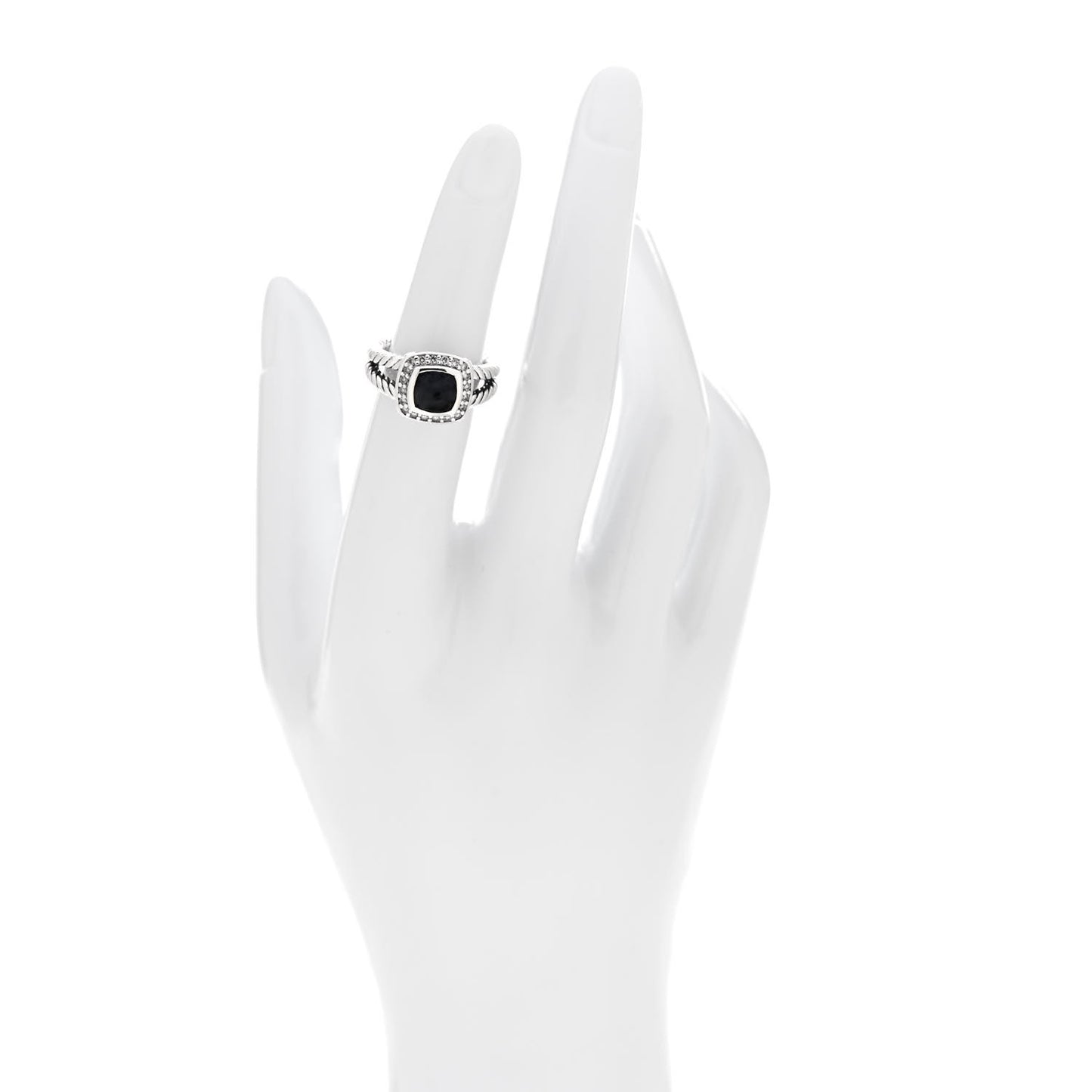 Sterling Silver Diamond Black Orchid 7mm Petite Albion Ring 49 5