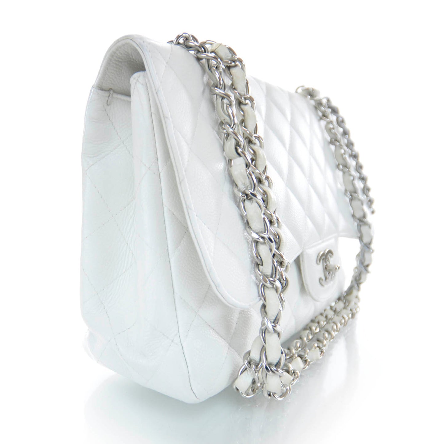 Caviar Jumbo Flap White