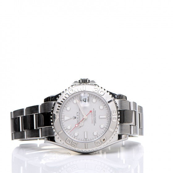 Rolex Stainless Steel Platinum 35mm Yacht-Master Watch Silver 168622 3 of 7