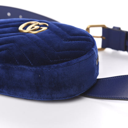 Gucci Velvet Matelasse GG Marmont Belt Bag 75 30 Cobalt Blue 9 of 9