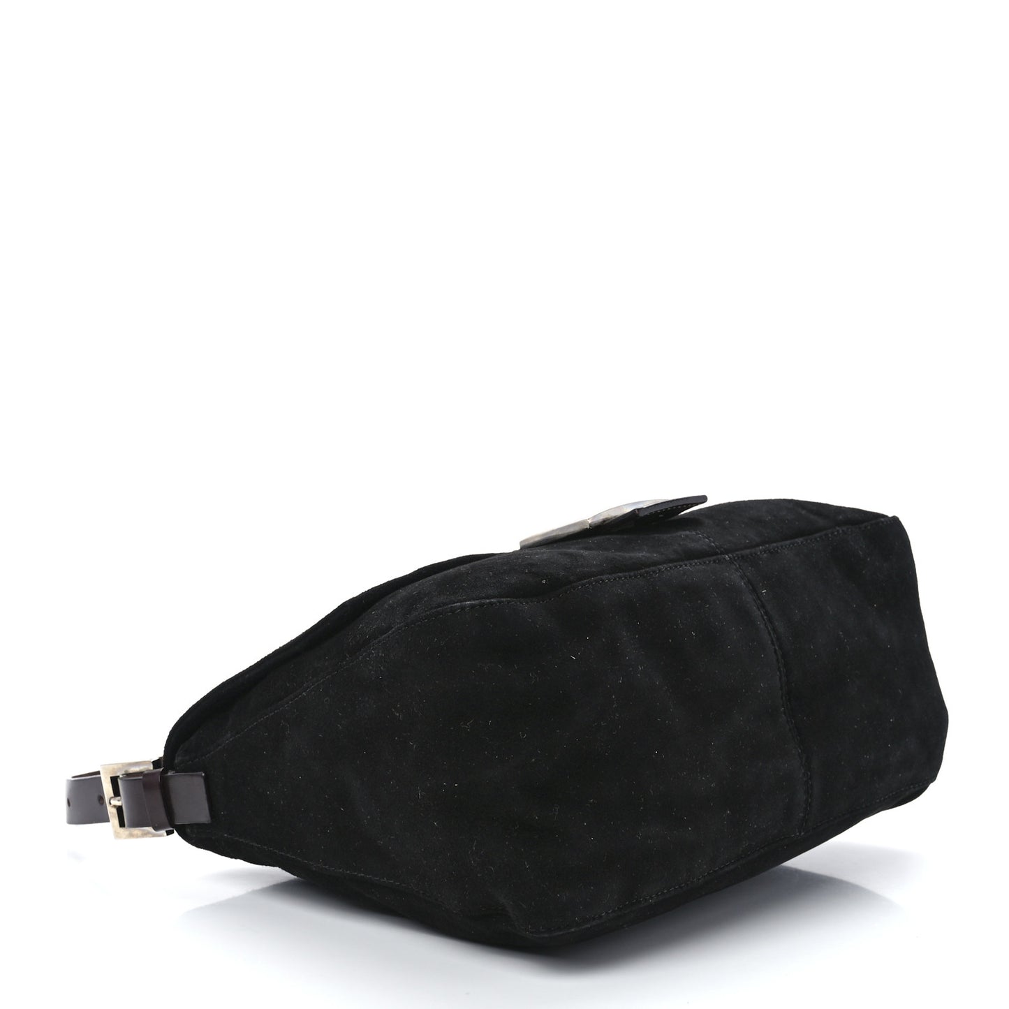 Suede Calfskin Mama Baguette Black