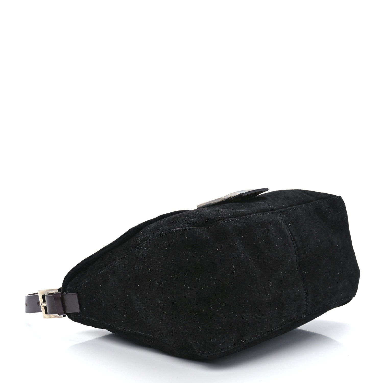 Fendi Suede Calfskin Mama Baguette Black 4 of 13