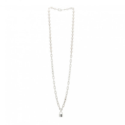 Tiffany Sterling Silver Pearl HardWear Lock Necklace 3 of 6
