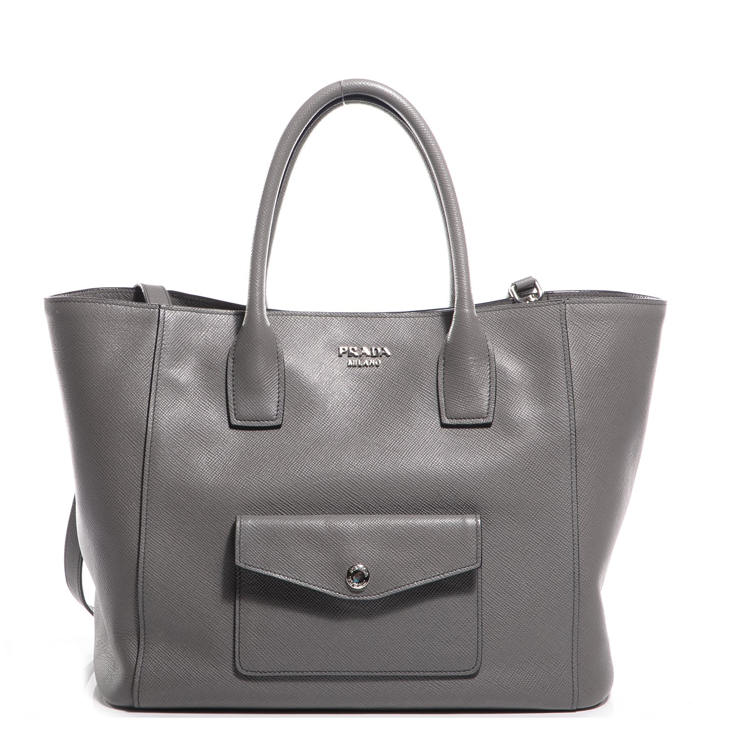 Prada Saffiano Cuir Front Pocket Tote Marmo 1 of 10