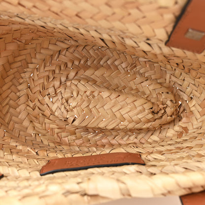 Loewe X MY NEIGHBOR TOTORO Raffia Dust Bunnies Basket Tote Bag Black Tan 5 of 10