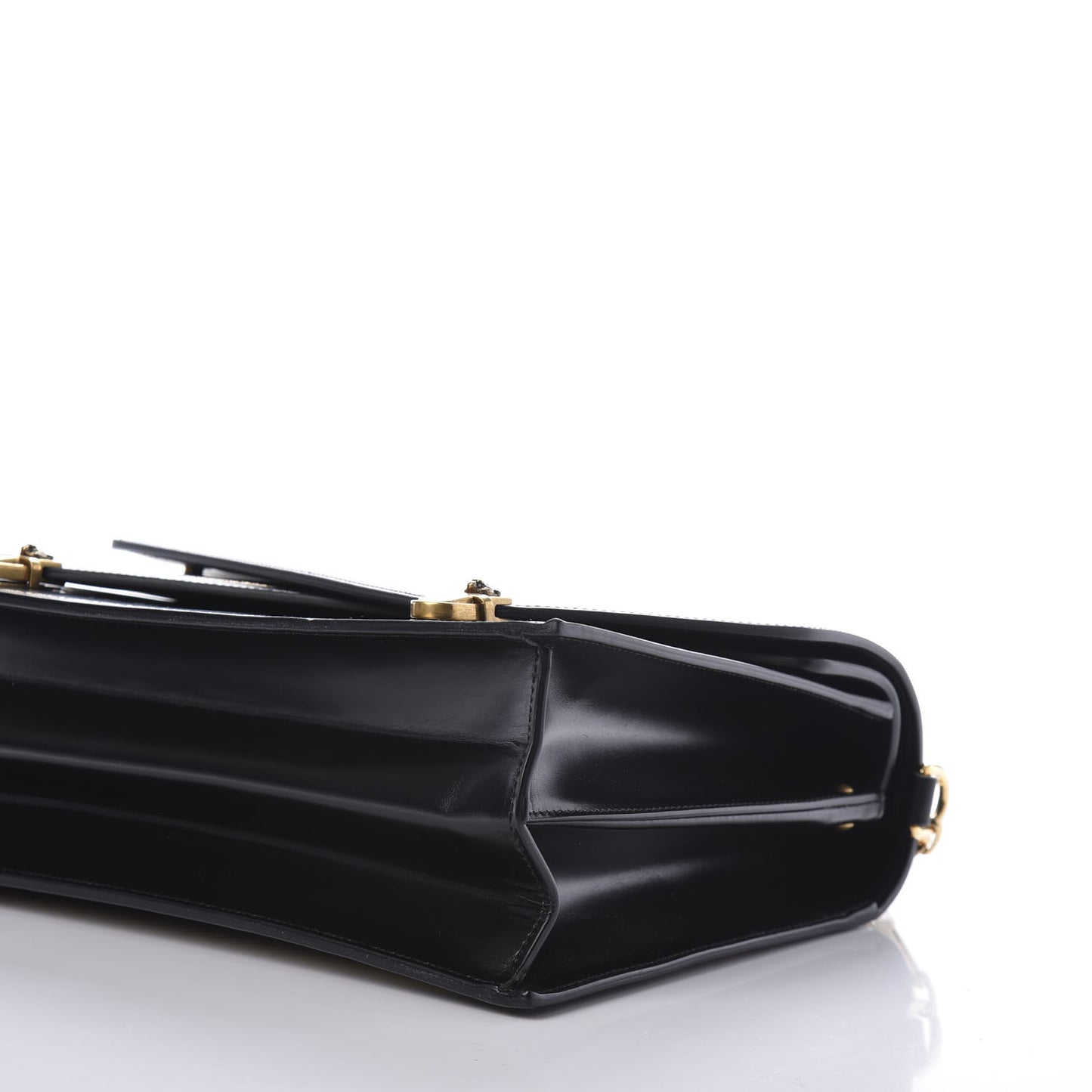 Smooth Calfskin Medium Ottilia Top Handle Bag Black