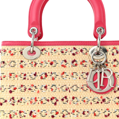 Christian Dior Raffia Tweed Medium Lady Dior Pink Beige 7 of 11