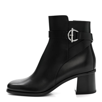Hermes Calfskin Jill 60 Ankle Boots 38.5 Black 1 of 8