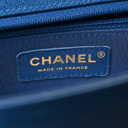 Chanel Caviar Quilted New Medium Boy Flap Blue 6 of 10