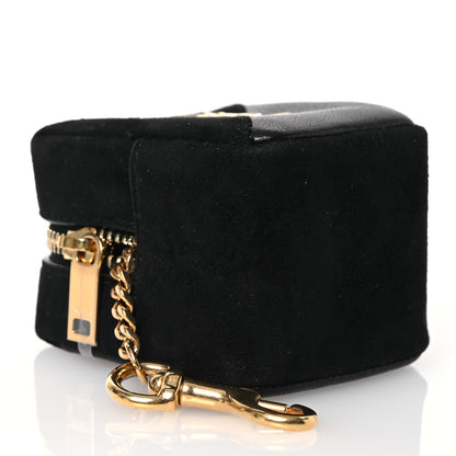 Saint Laurent Suede Lambskin Jaime Cube Charm Keychain Black 4 of 9