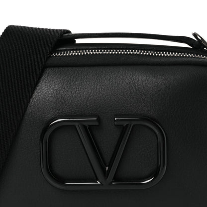 Valentino Garavani Calfskin Lacquered Vlogo Crossbody Bag Black 7 of 9