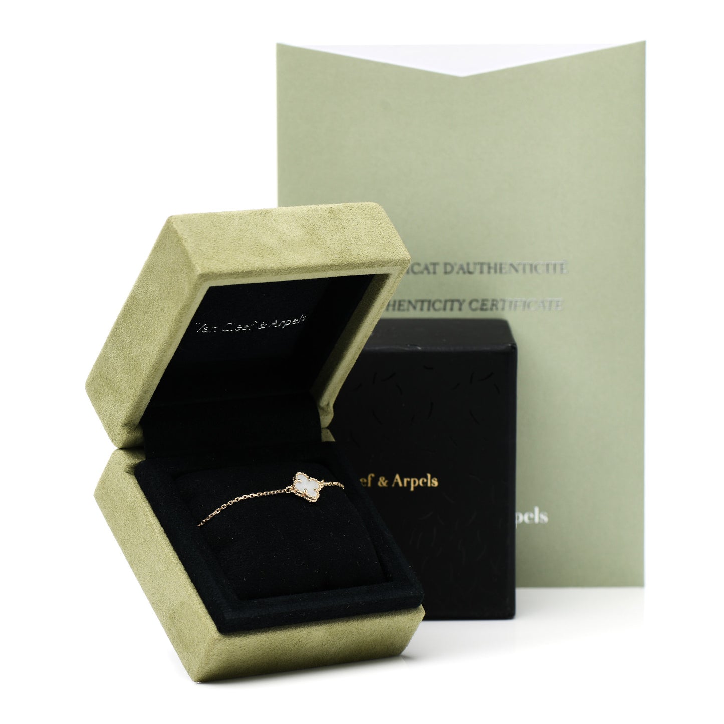 18K Yellow Gold Mother of Pearl Sweet Alhambra Bracelet