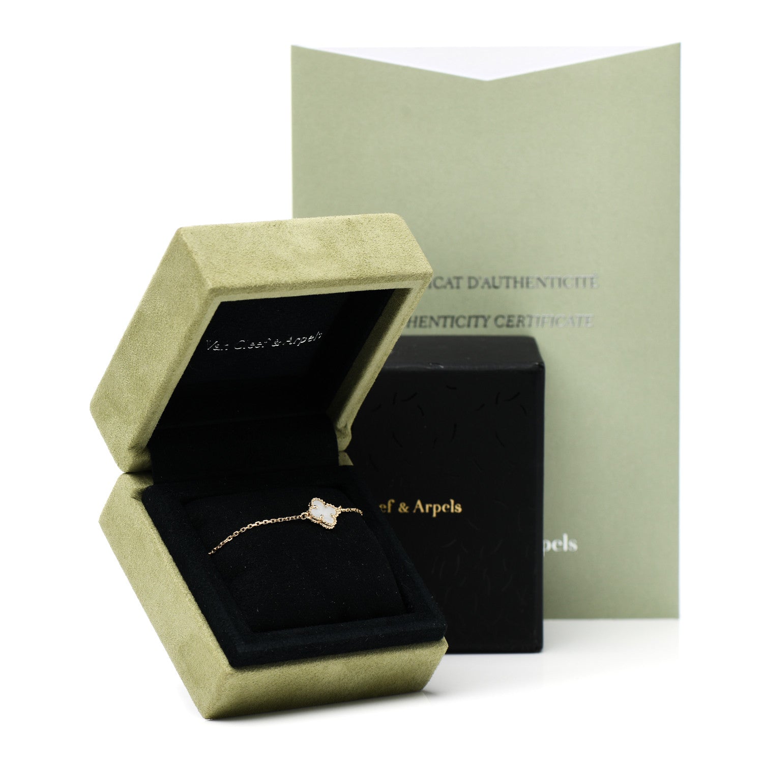 Van Cleef & Arpels 18K Yellow Gold Mother of Pearl Sweet Alhambra Bracelet 5 of 5