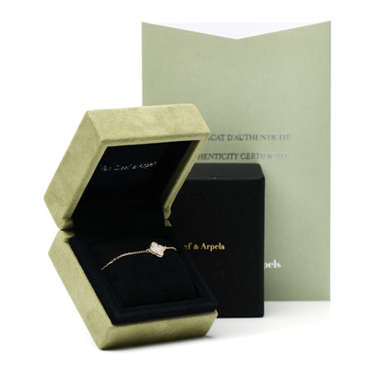 Van Cleef & Arpels 18K Yellow Gold Mother of Pearl Sweet Alhambra Bracelet 5 of 5