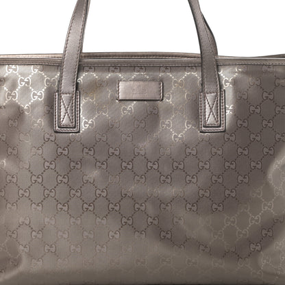 Gucci Imprime Monogram Medium Zippered Shopping Tote Pewter 8 of 20