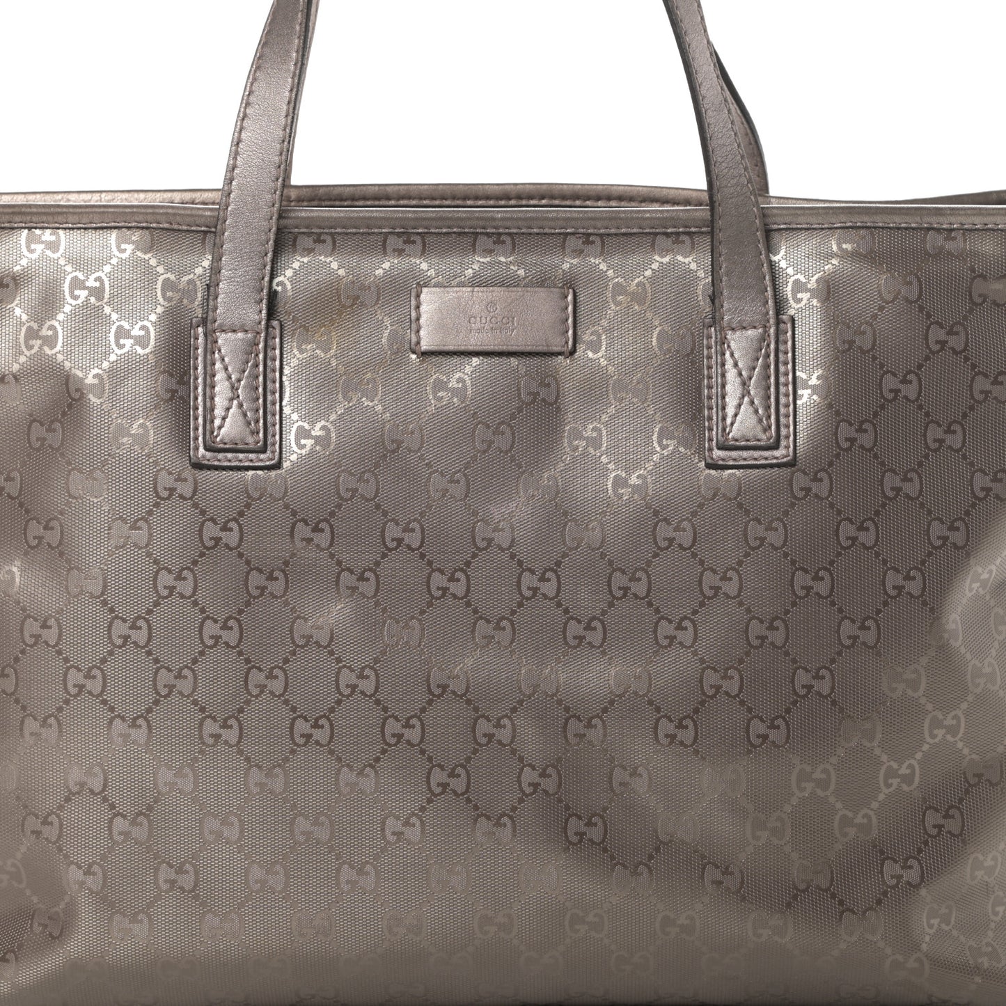 Imprime Monogram Medium Zippered Shopping Tote Pewter