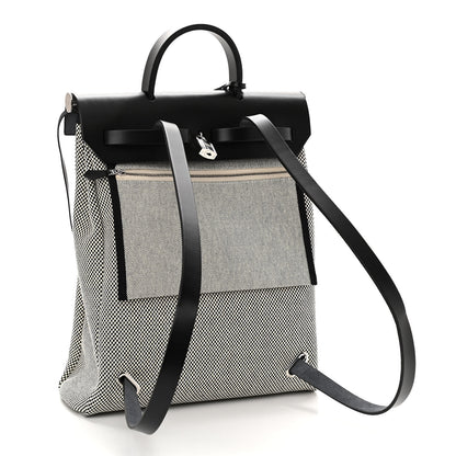 Hermes Criss Viking Vache Hunter Herbag a Dos Zip Retourne Backpack Ecru Black 4 of 12