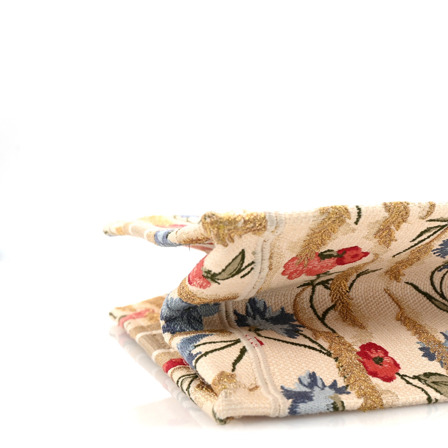 Christian Dior Canvas Embroidered Medium Hibiscus Book Tote Beige Multicolor 8 of 9