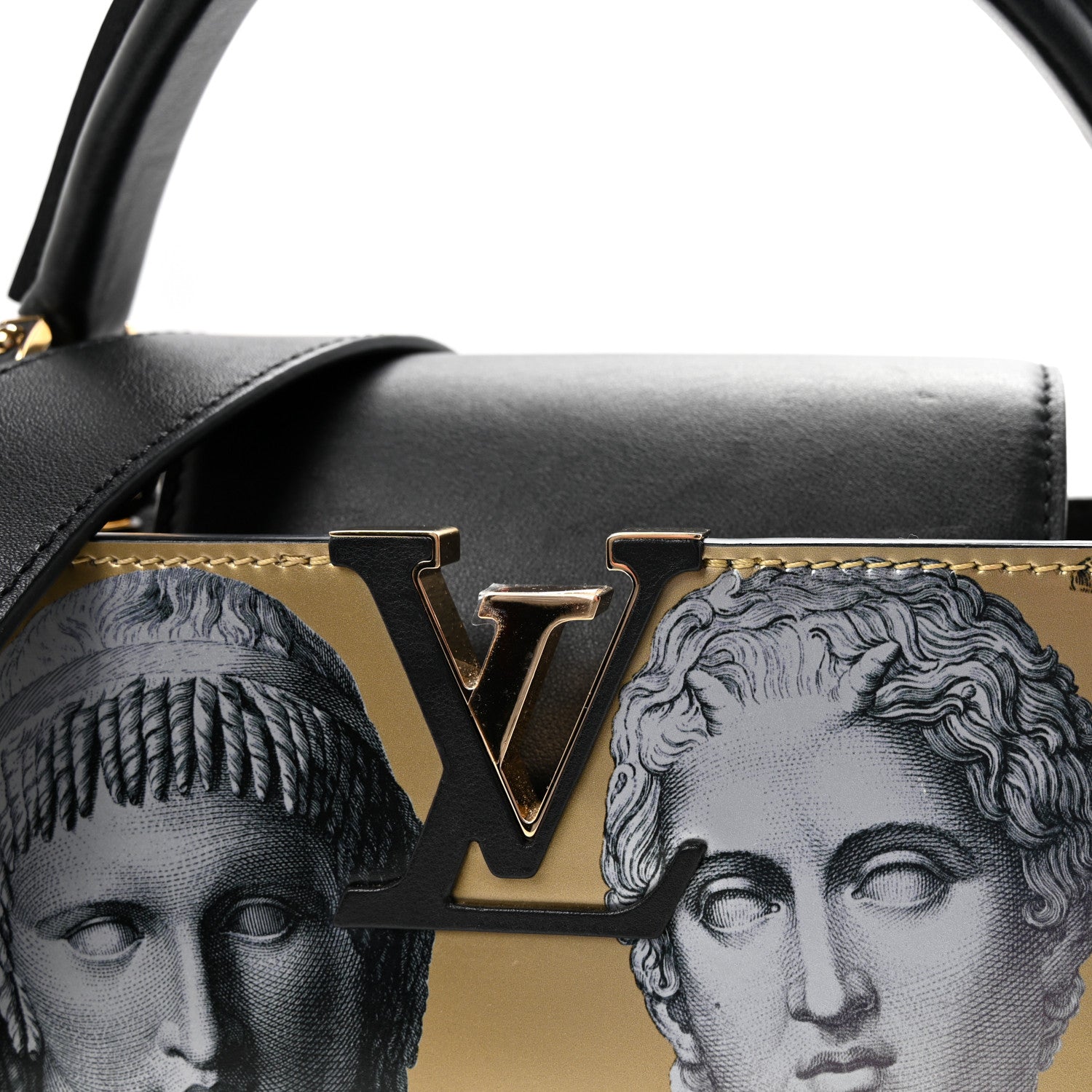 Louis Vuitton X FORNASETTI Calfskin Fornasetti Capucines MM Gold 7 of 10