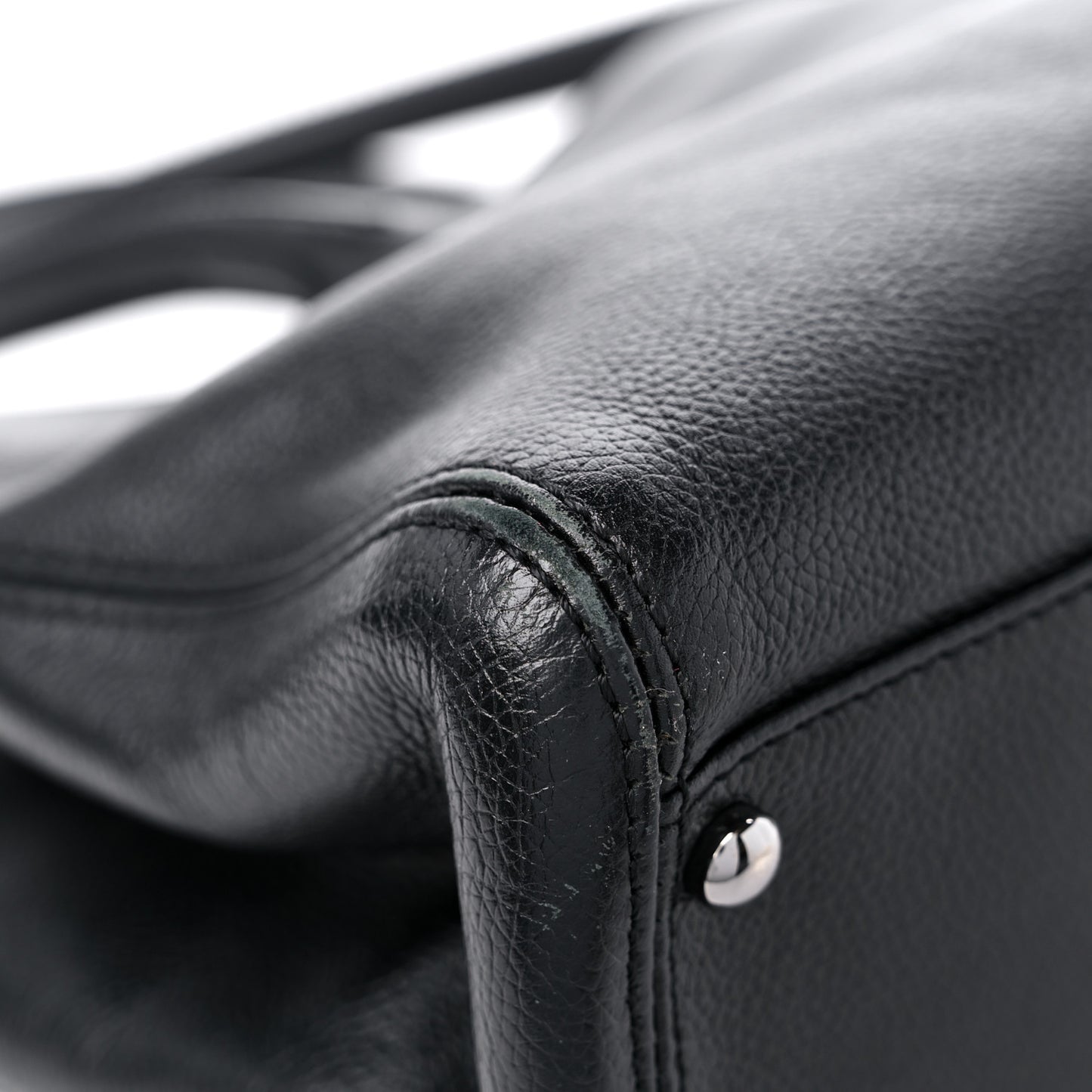 Calfskin Mademoiselle Lock Cerf Shopper Tote Black