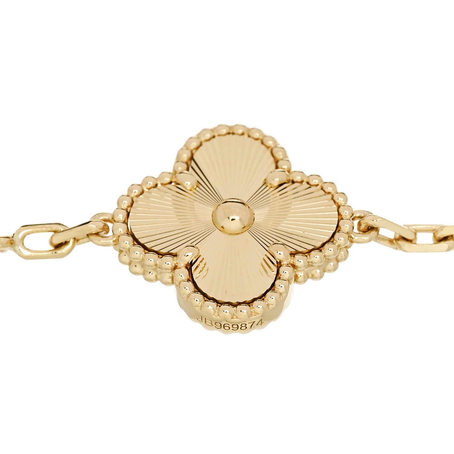 Van Cleef & Arpels 18K Yellow Gold 5 Motifs Guilloche Vintage Alhambra Bracelet 3 of 5